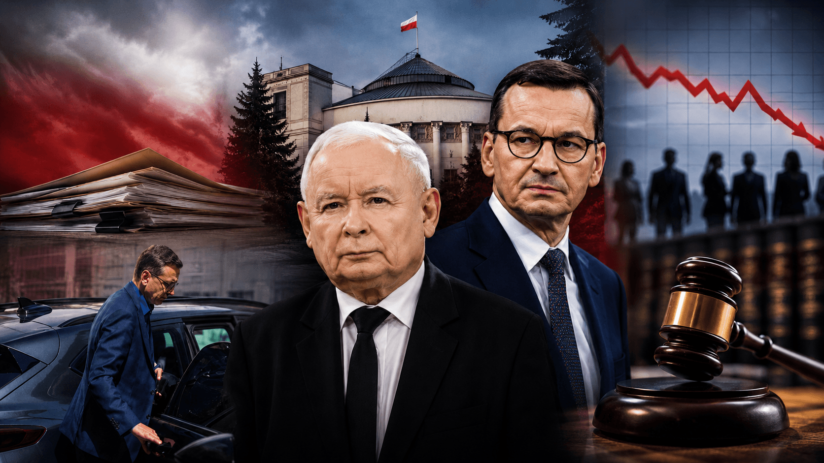 Grafika Top 5 dnia Wirtualnego Sejmu o najważniejszych wydarzeniach politycznych 23 lipca 2026 roku.